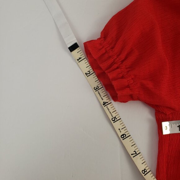 Madewell Texture & Thread XXS Red NWT Womens Blouse Top Spring Summer Fall - Picture 11 of 12